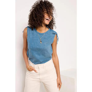 Evereve Women’s XS Blue Vivian Tie‎ Shoulder Tank Sleeveless